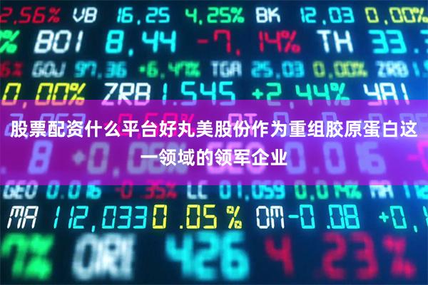 股票配资什么平台好丸美股份作为重组胶原蛋白这一领域的领军企业